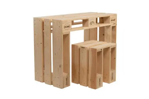 Palettenmöbel PALmiro Set aus Tisch und Hocker