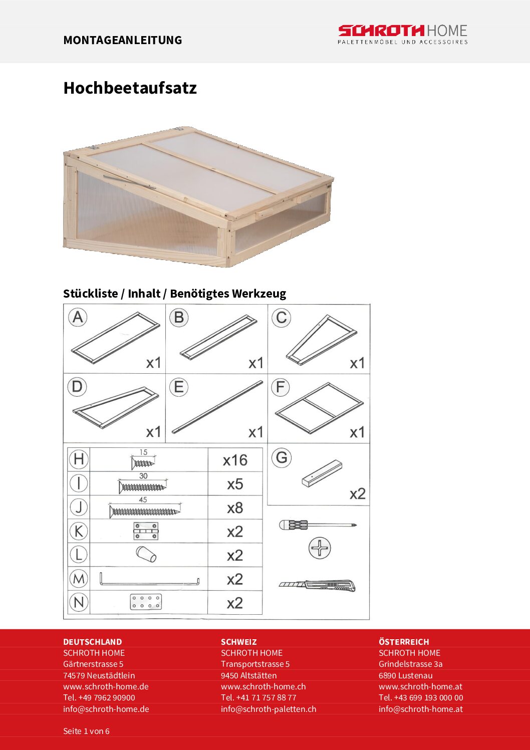 Montageanleitung Hochbeetaufsatz