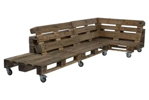 Palettenlounge Ecksofa im Vintage Look